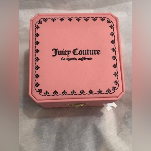 Juicy couture pink gold cz pave crystal bezel ‘Dump Him’ monogram wristwatch new main image 13